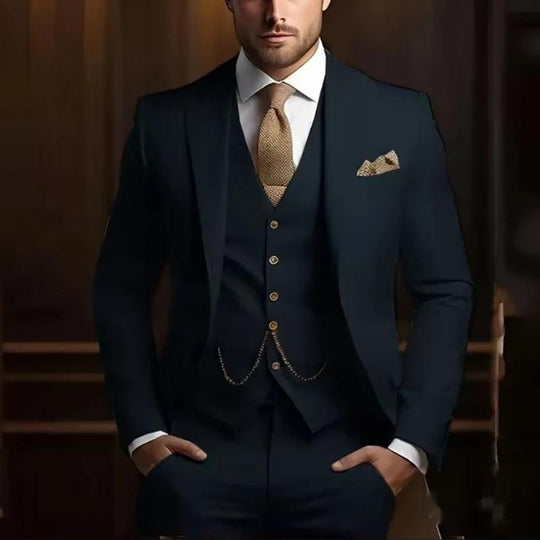 Three-Piece Slim Suit — 17 Colours