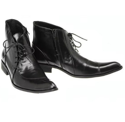 British Design Leather Pointed Men's Boots