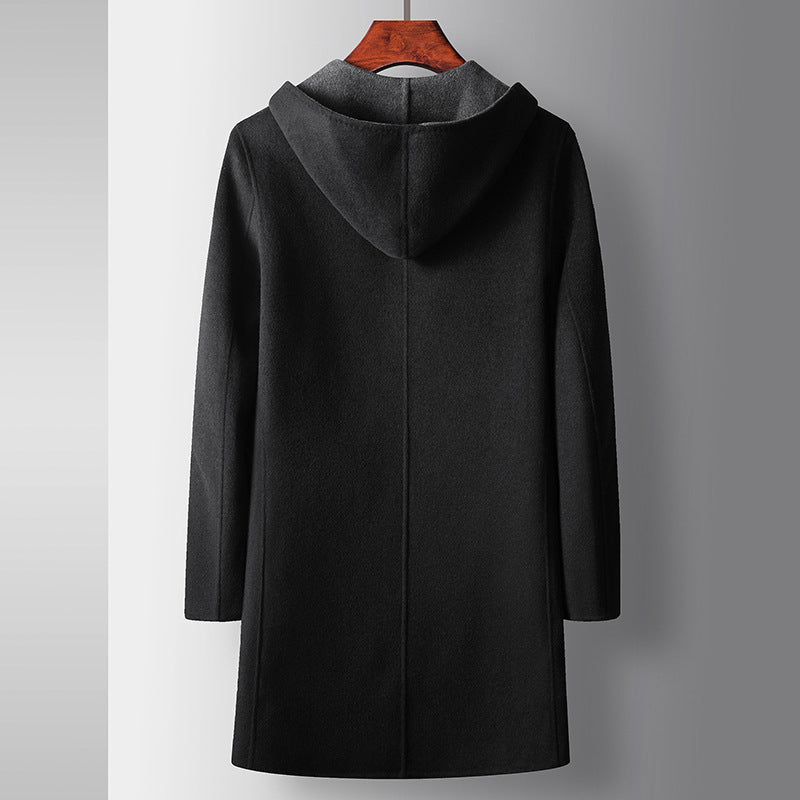 Reversible Hooded Wool Coat