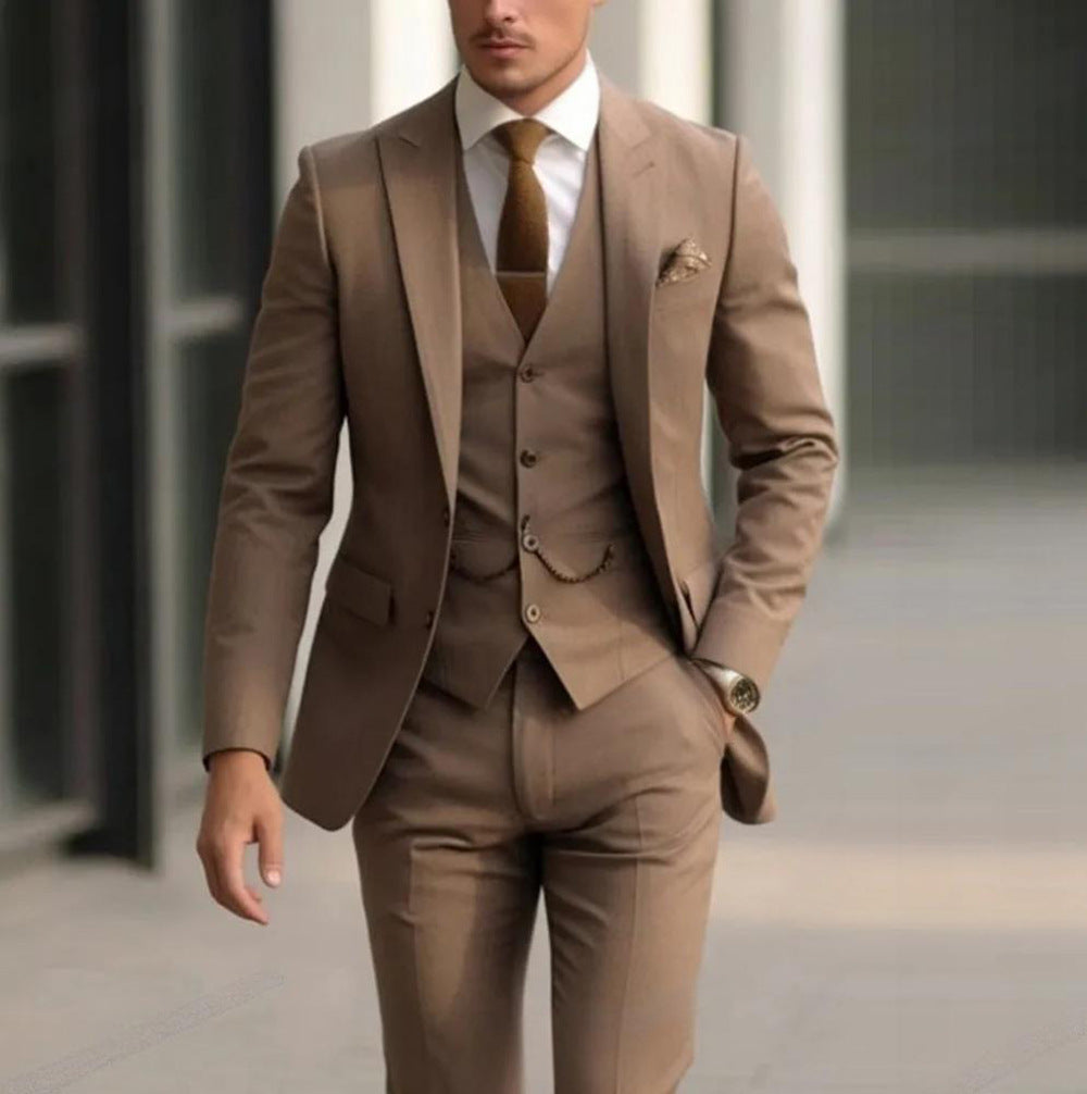 Solid Three-Piece Suit