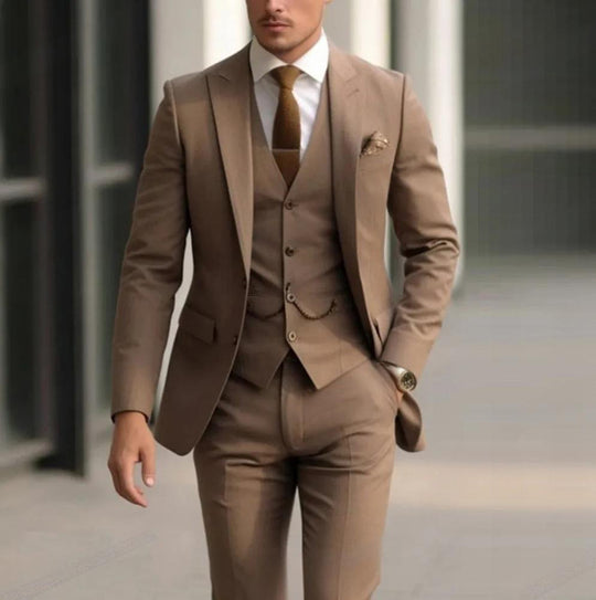 Solid Three-Piece Suit