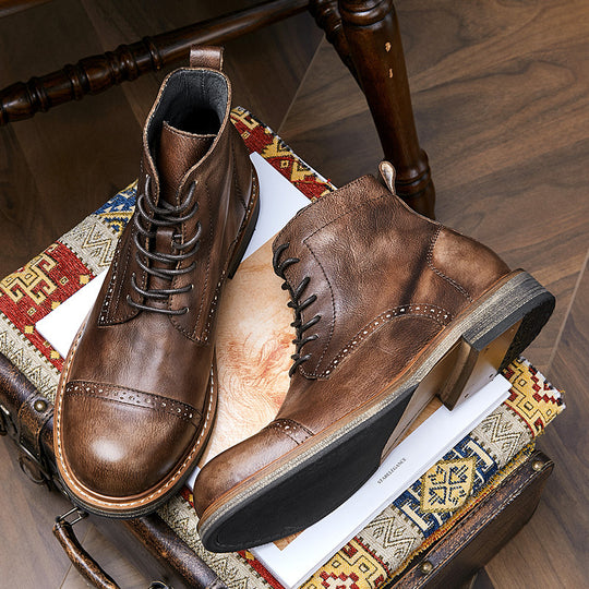 Vegetable Tanned Cowhide Martin High-Top Boots