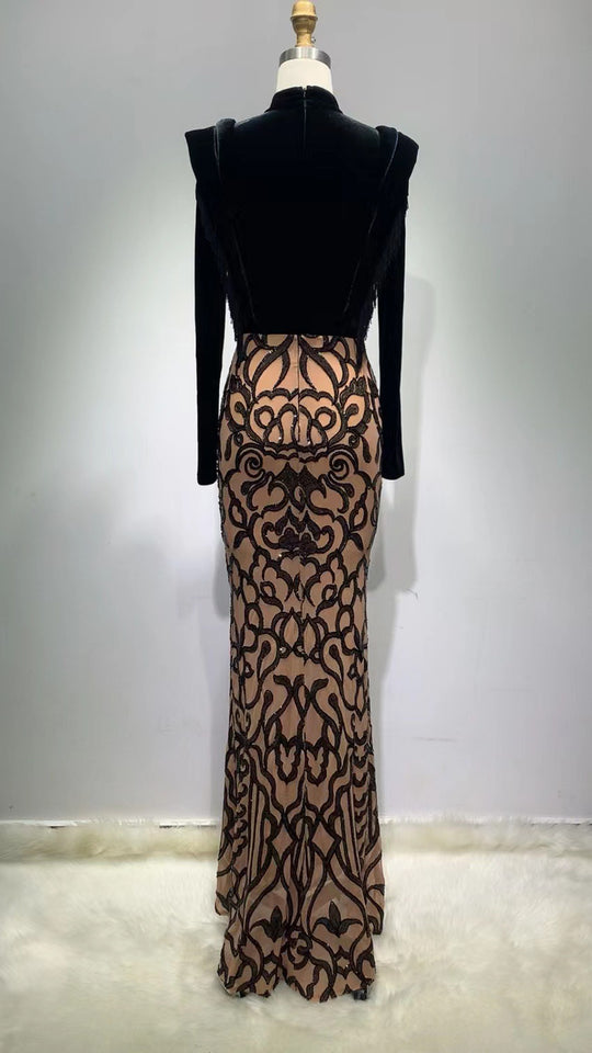 Sequin Tassel Long Sleeve Dress — Women&