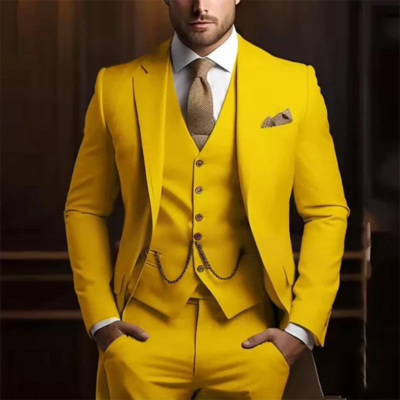 Three-Piece Slim Suit — 17 Colours
