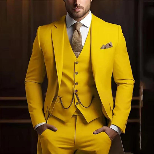 Three-Piece Slim Suit — 17 Colours