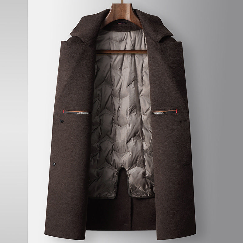 Wool Blend Down Coat — Unisex