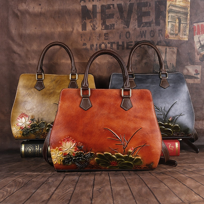 Cowhide Leather Handbag — Women&
