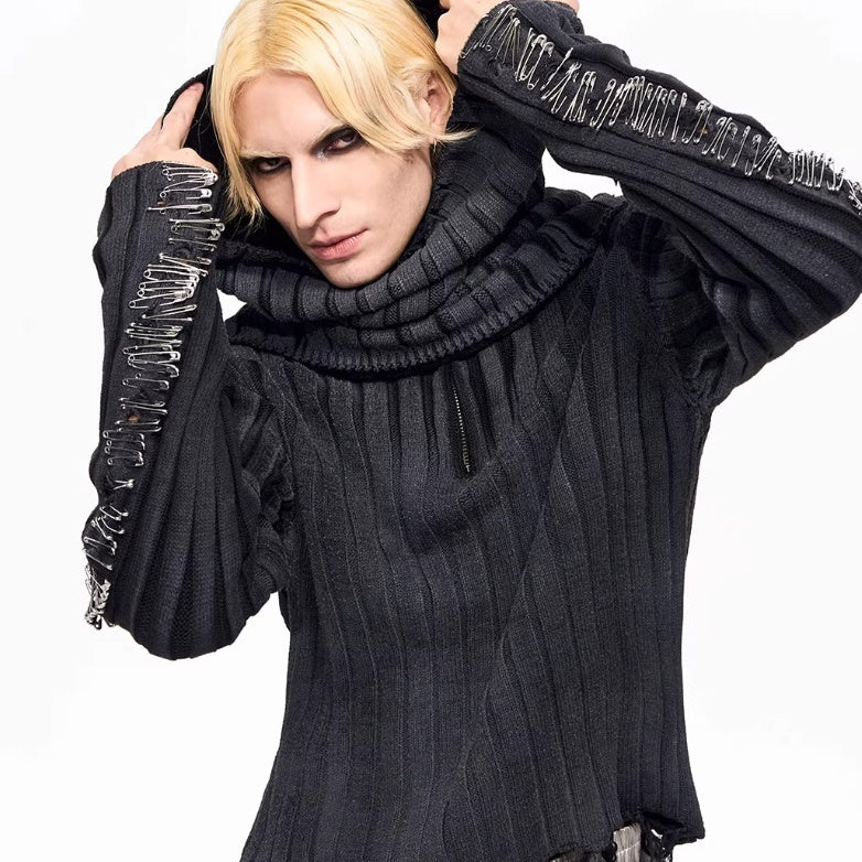 ShopBAM — Safety Pin Turtleneck Sweater — Men's