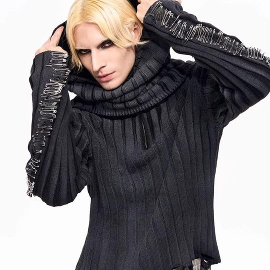Safety Pin Turtleneck Sweater — Men&