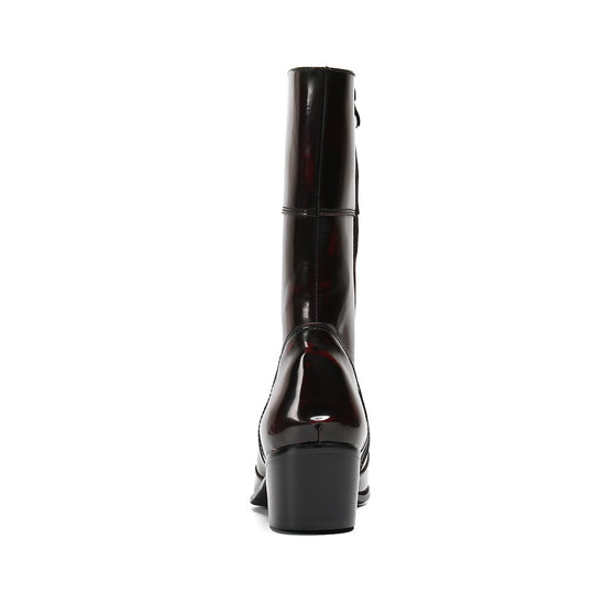 British Style Korean Leather High Top Boot