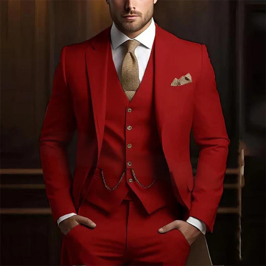 Three-Piece Slim Suit — 17 Colours