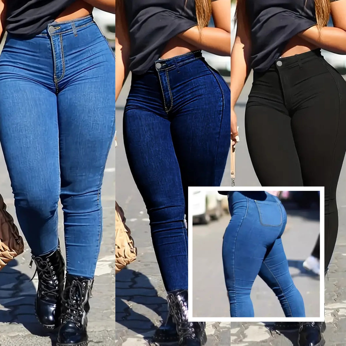 ShopBAM — Solid High-Waist Skinny Jeans — Women's