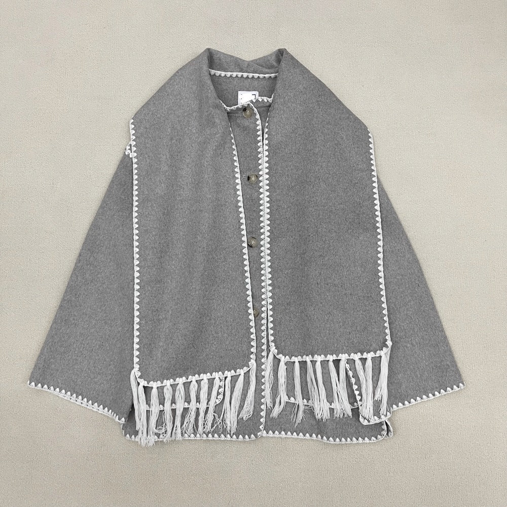 Tassel Collar Wool Coat — 5 Colours