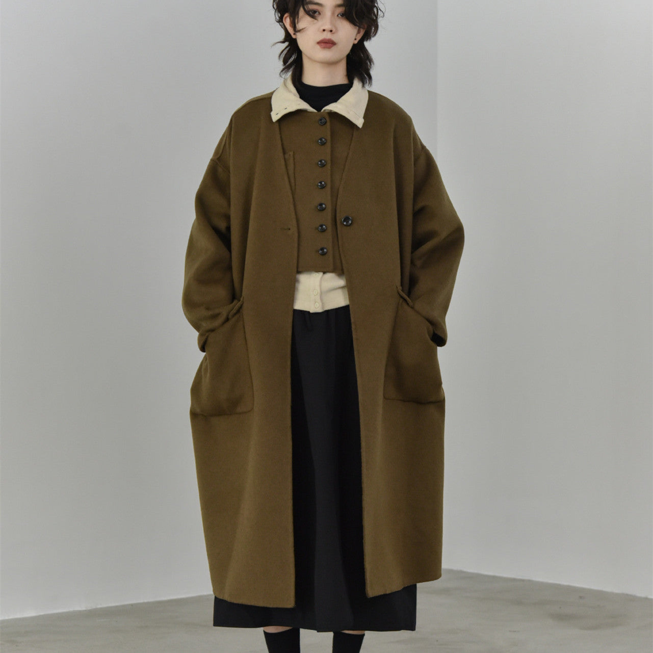 ShopBAM — Double-Faced Wool Cardigan Coat & Vest