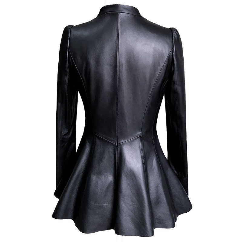 Short Coat Women's Leather Slim-Waisted Jacket