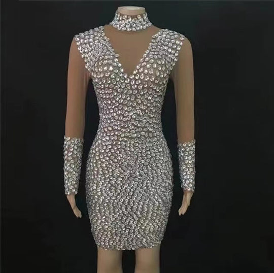Sequin Cocktail Dress — Champagne