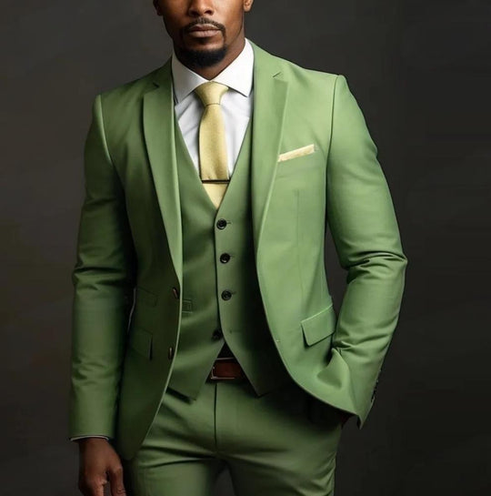 Solid Three-Piece Suit