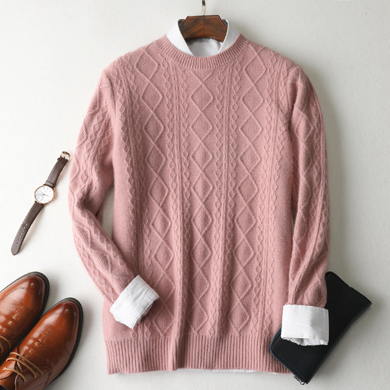 Jacquard Round Neck Pullover — Men&