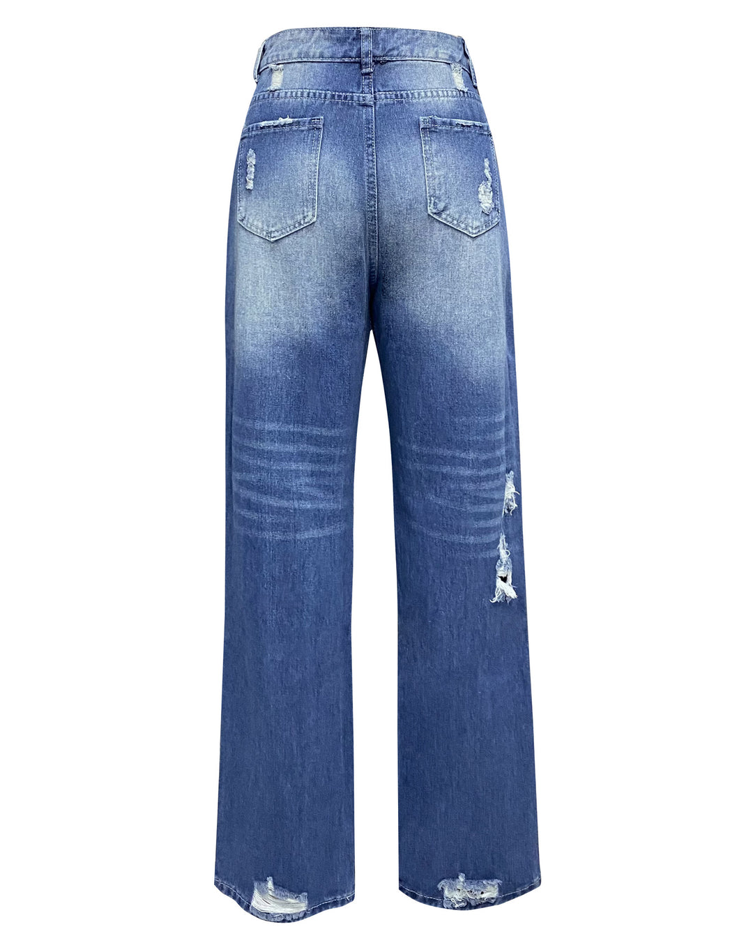 Ripped Loose Wide-Leg Jeans — Women&