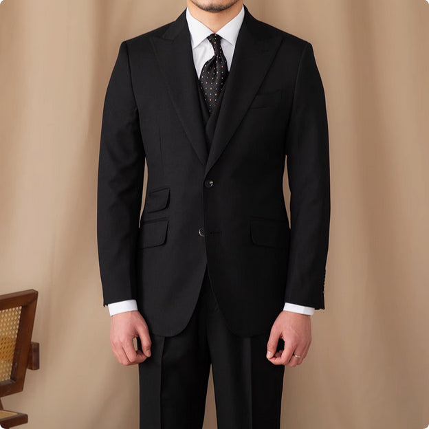ShopBAM — Wool Three-Piece Business Formal Suit — Men's