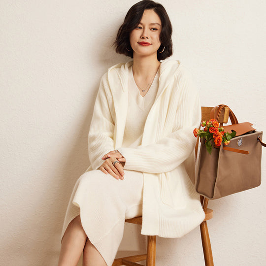 Cashmere Hooded Cardigan Coat — 3 Colours