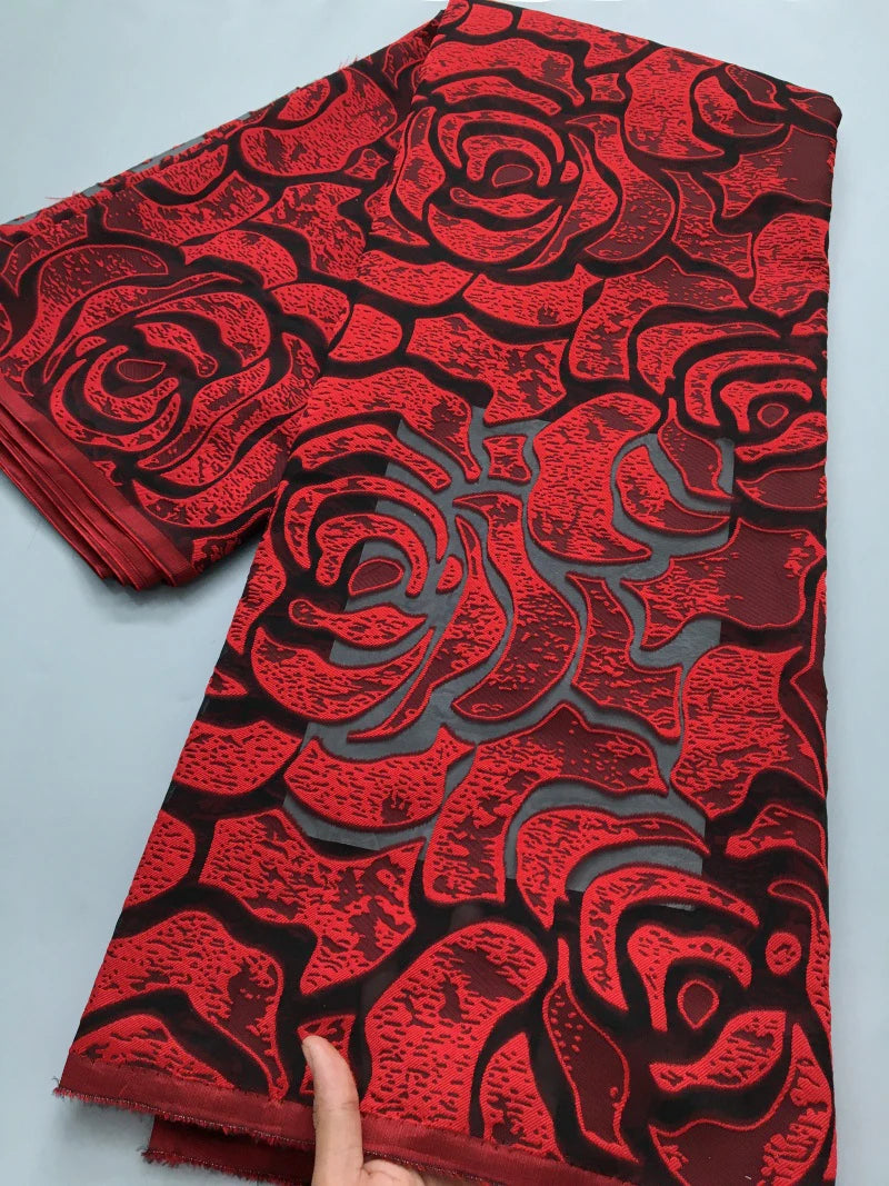 Brocade Jacquard Lace Fabric African Gilded Lace High Quality Damask Lace Fabric Luxury for Women Party Dresses Sew,2.5yards4224