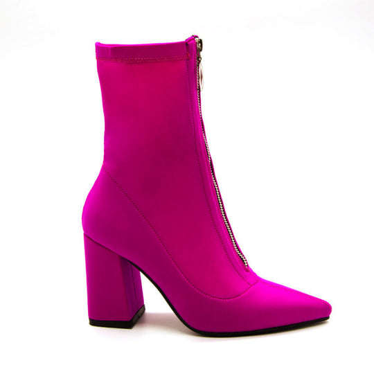 Breathable Stretch Chunky Heel Boots — Women&