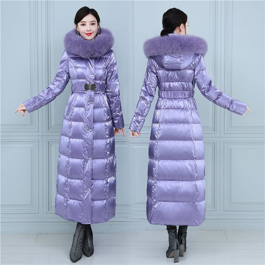 Extra Long Winter Coat — Duck Down, Chenille