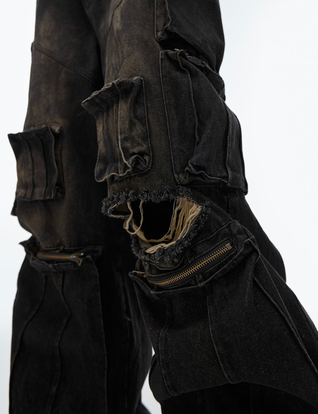Hand-Painted Distressed Jeans — Men&