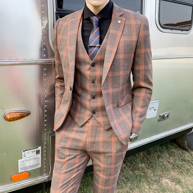 British-Korean Three-Piece Suit — Men&