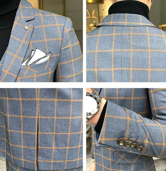 Striped Three-Piece Suit Set — Men&