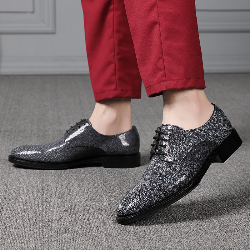 ShopBAM — Pearl Fish Skin Lace-Up Shoes — Men's