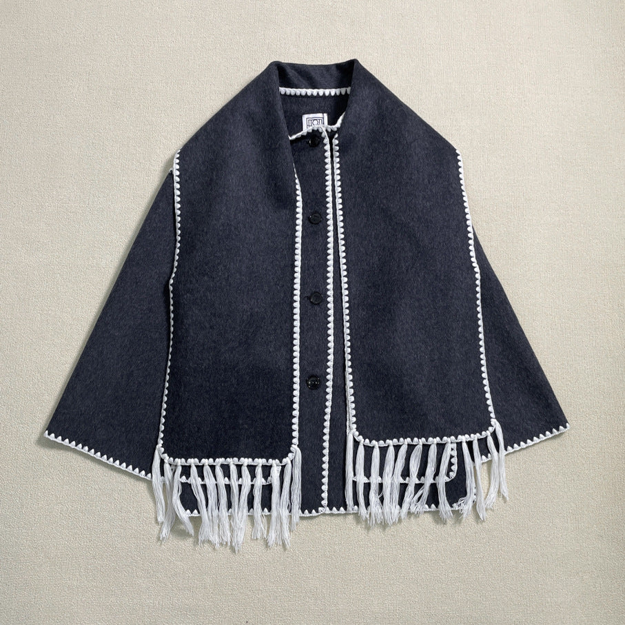 Tassel Collar Wool Coat — 5 Colours
