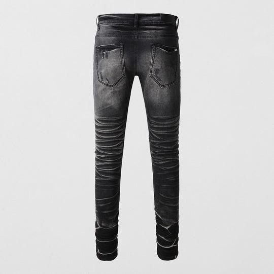 Heritage Distressed Patch Denim — Vintage Wash