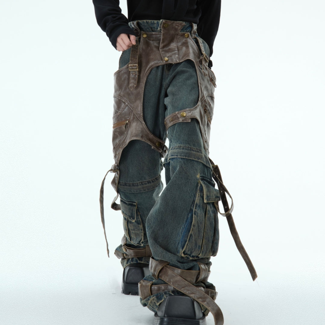 ShopBAM — Retro Deconstructed Denim Overalls — Men's