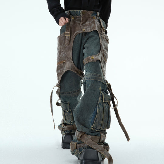 ShopBAM — Retro Deconstructed Denim Overalls — Men&