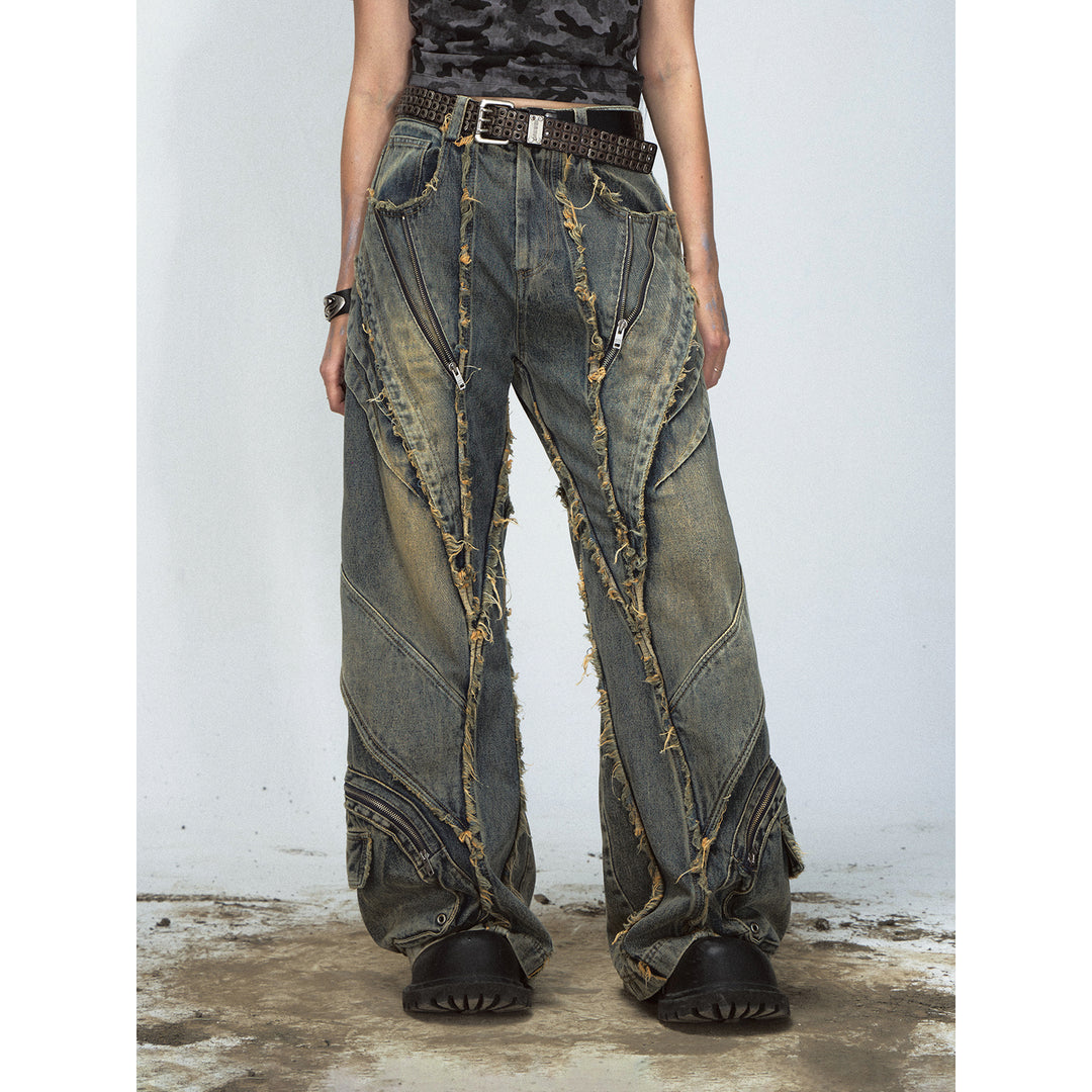 Destroyed Wide-Leg Jeans — Unisex