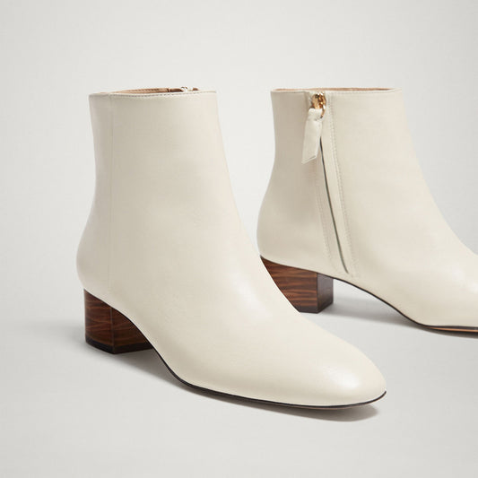 Ankle Zipper Boots Women's Full Leather Shoes