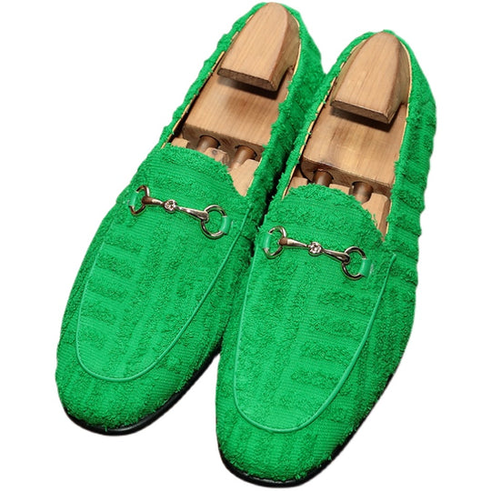 Green Loafer Slip-On Shoes — Men&