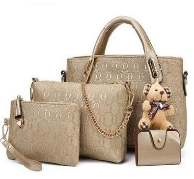 Embossed Four-Piece Handbag Set