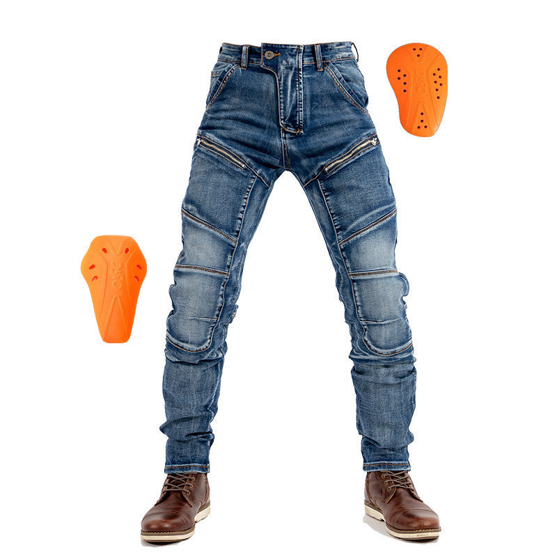 ShopBAM — High-Elastic Motorcycle Protective Denim — Black/Blue