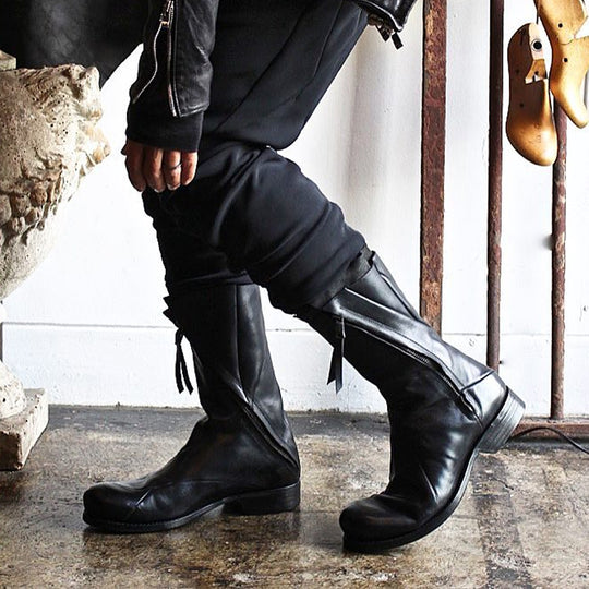 ShopBAM — Deconstructed Leather Boots — Men&