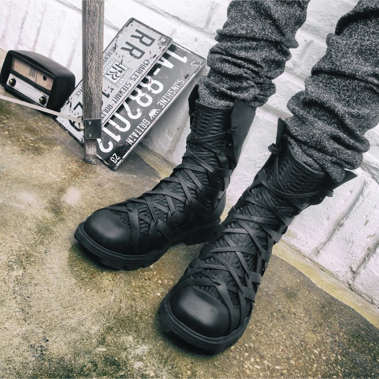 ShopBAM — Splicing Leather Martin Boots — Unisex