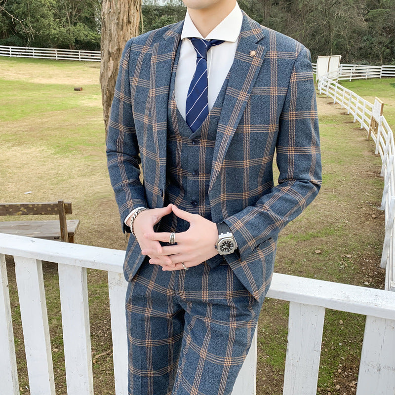 British-Korean Three-Piece Suit — Men&