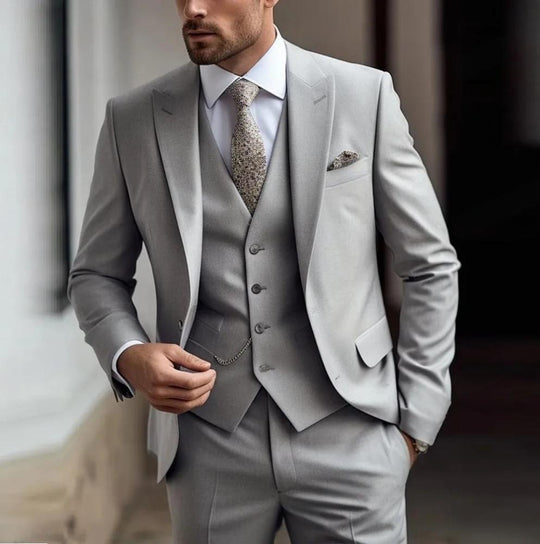 Solid Three-Piece Suit