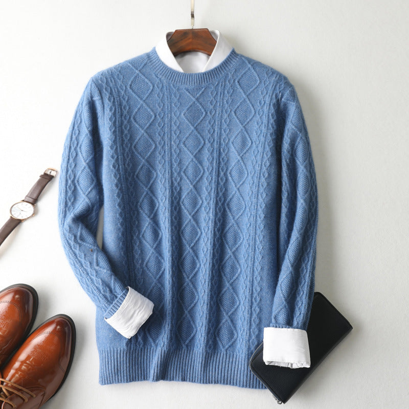 Jacquard Round Neck Pullover — Men&