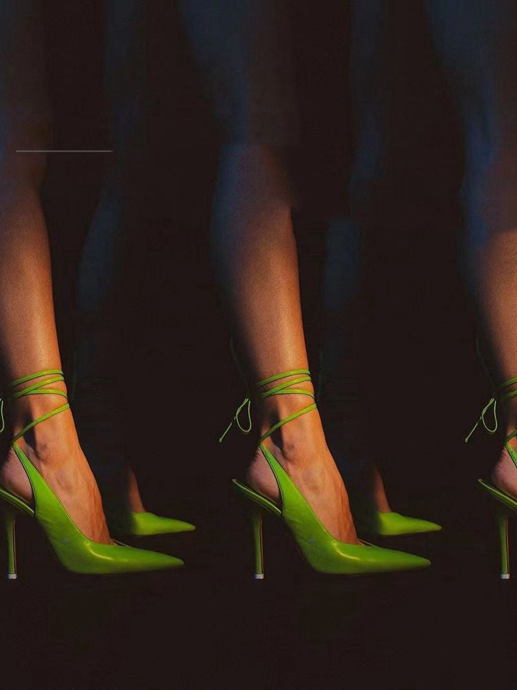Pointed Ankle Strap High Heel Sandals — Women&