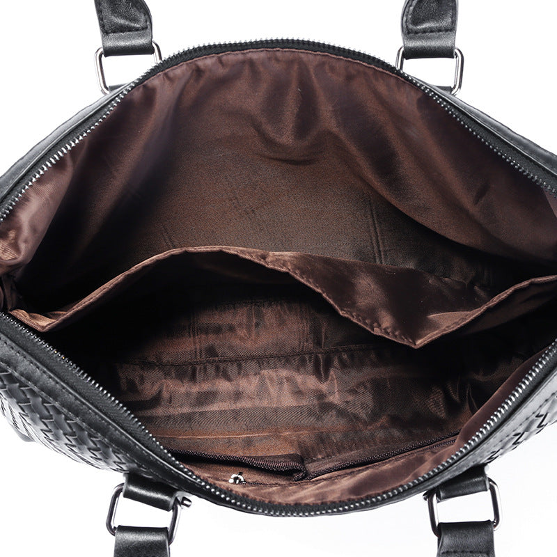 Hand-Woven Leather Briefcase