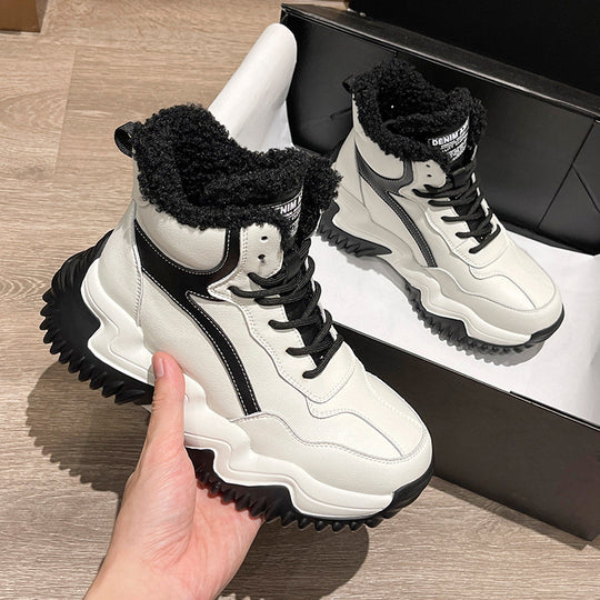 Plush Cotton-Lined Snow Boots — Women&