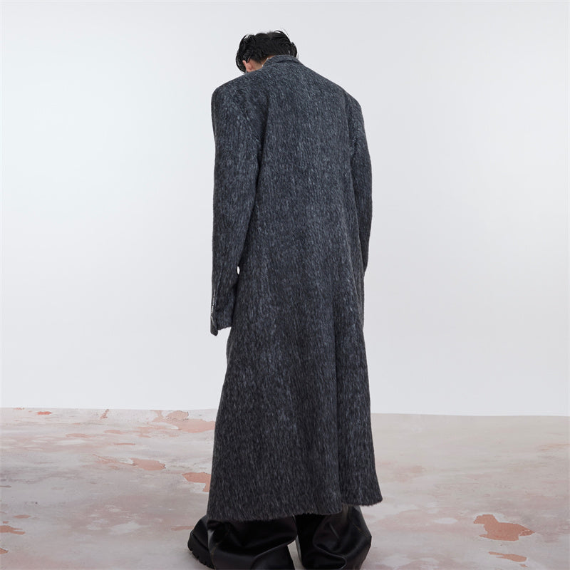 Niche Profile Padded Shoulder Woolen Coat Men's